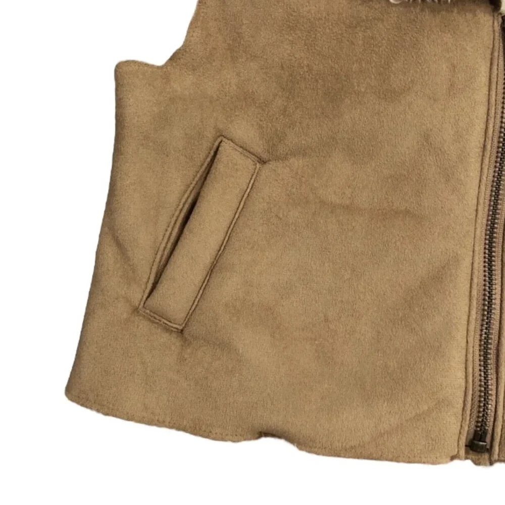 Old Navy 3T Brown Shearling Zipper Vest